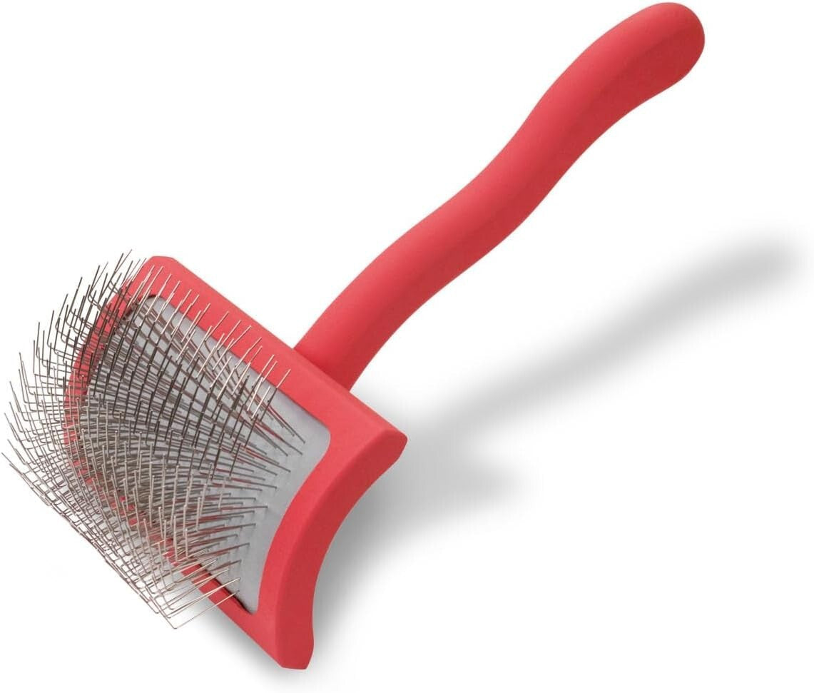 Extra-Long Pin Dog Slicker Brush - Effective Grooming for Double-Coated Breeds