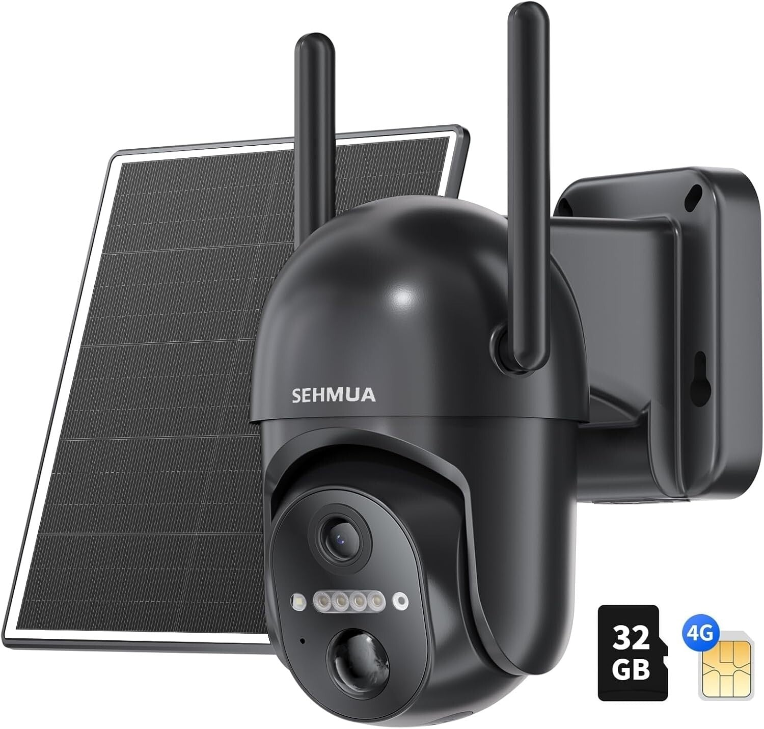 360° Live View Solar Security Camera - 4G LTE, PIR Motion Detection, Waterproof