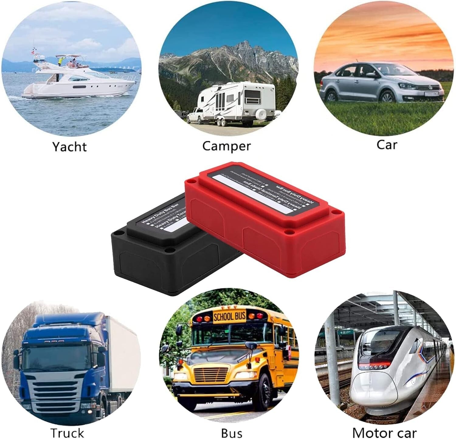 300A Waterproof Power Distribution Block with 4 M10 Terminal Studs - Heavy Duty