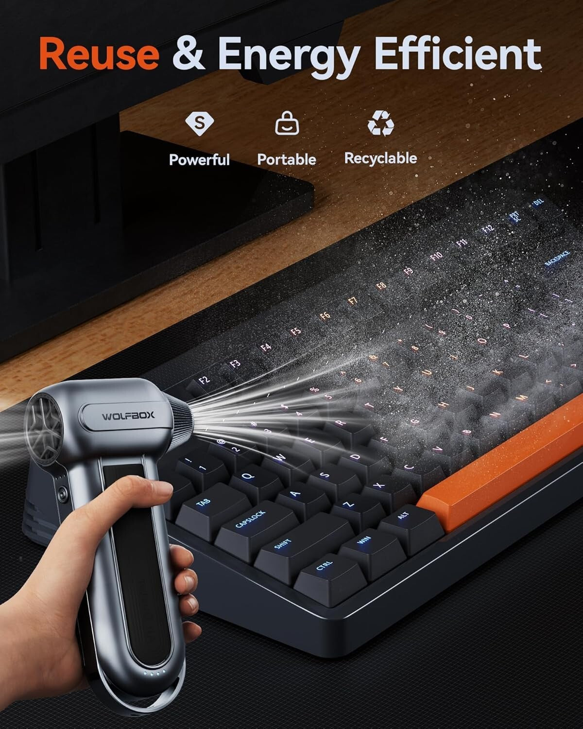 Rechargeable Air Duster with 3 Speed Settings - Versatile Cleaning Solution