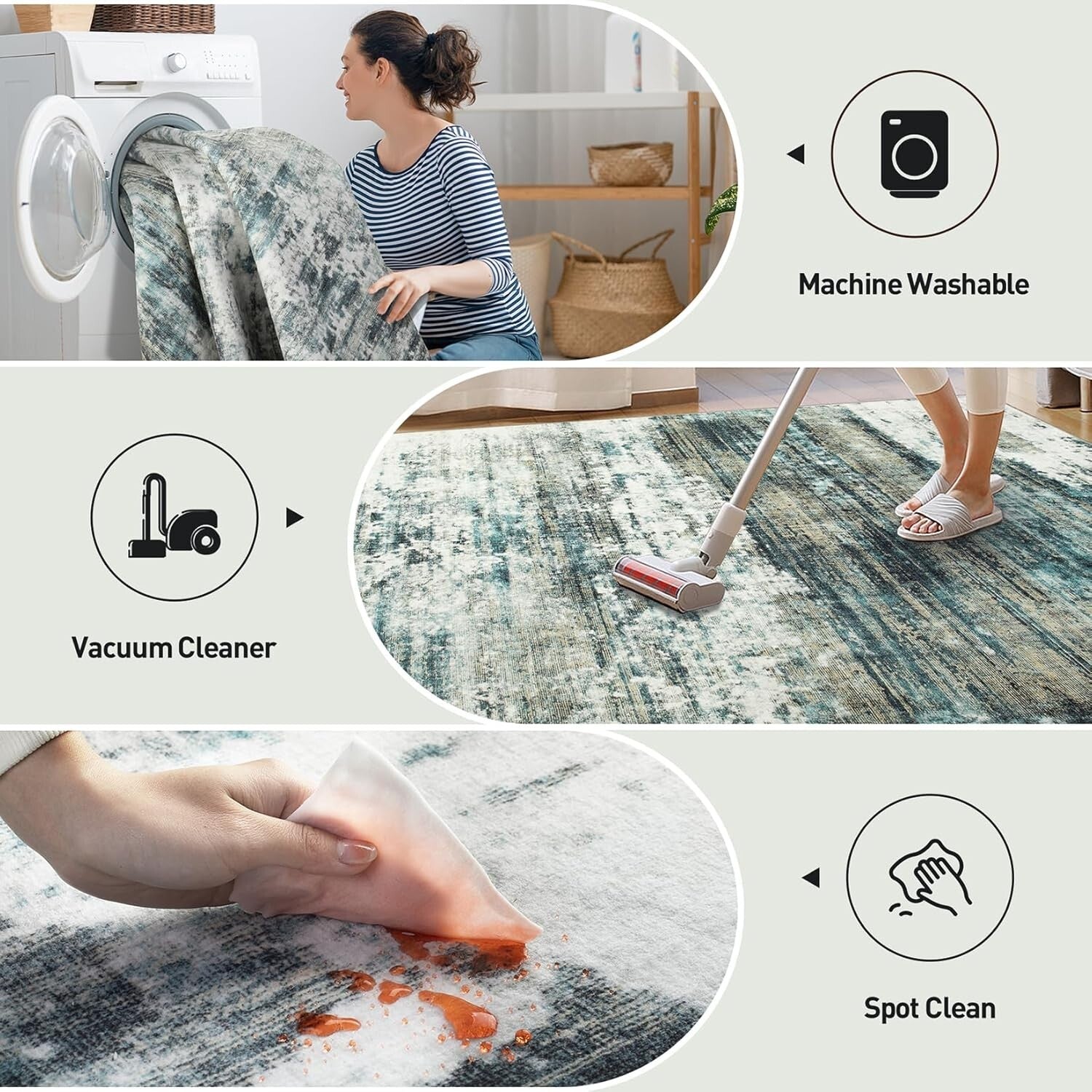 Soft Touch 8' x 10' Indoor Abstract Area Rug - Safe, Stylish, and Easy to Care