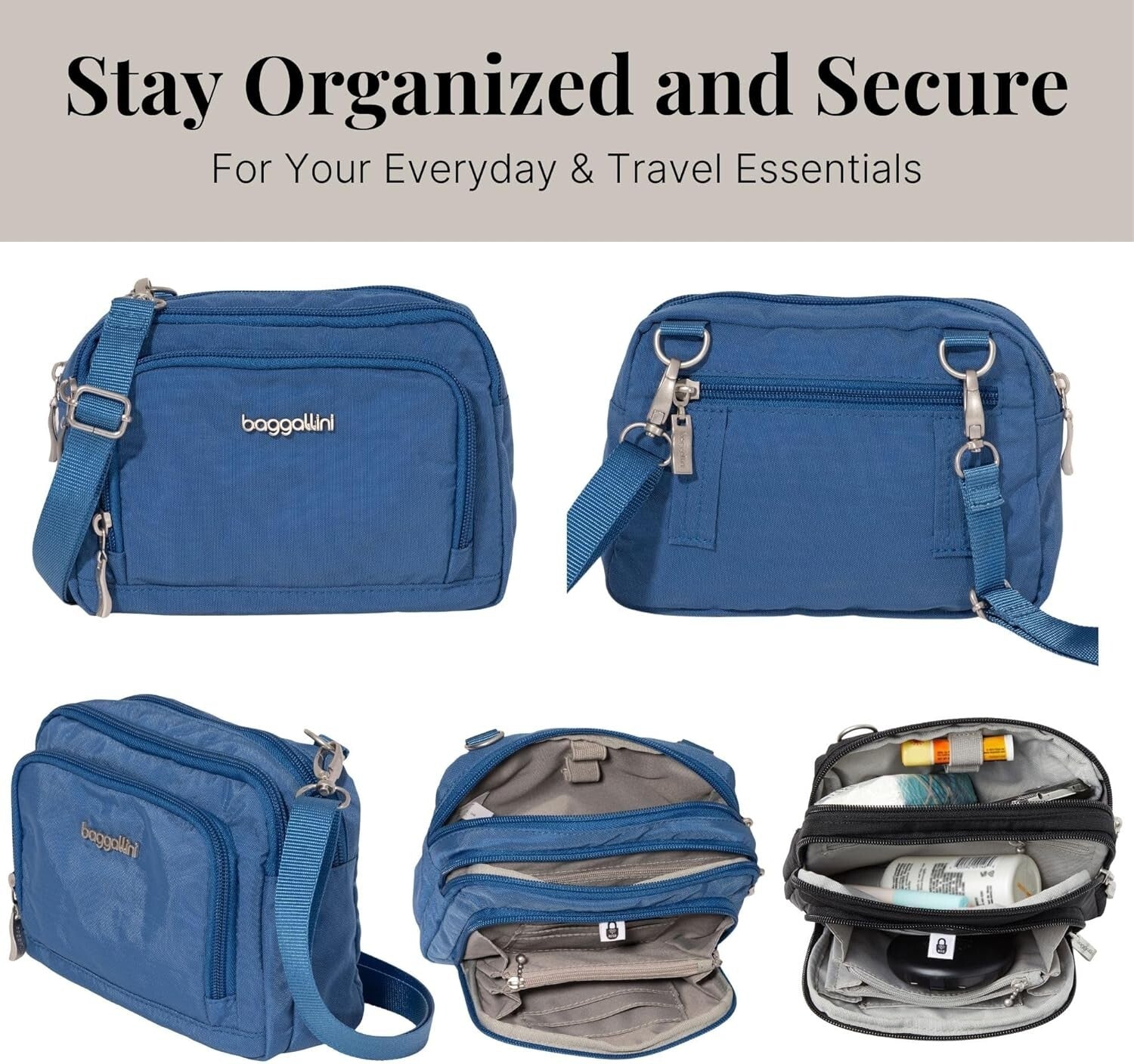 Lightweight RFID-Protected Women's Crossbody Bag with Wallet - Versatile Design