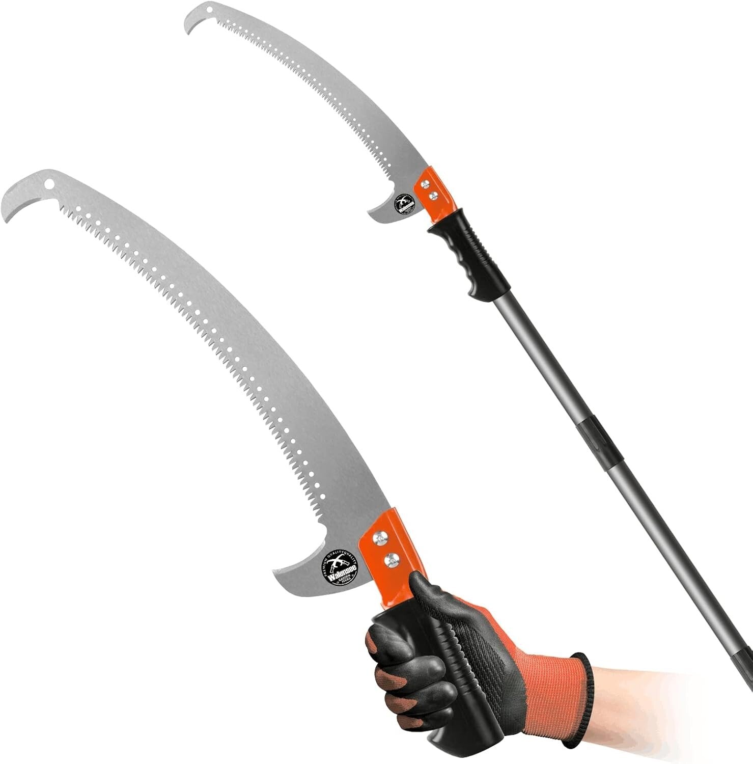 14 FT Adjustable Lightweight Pole Saw with Serrated Blade - Perfect for Trees