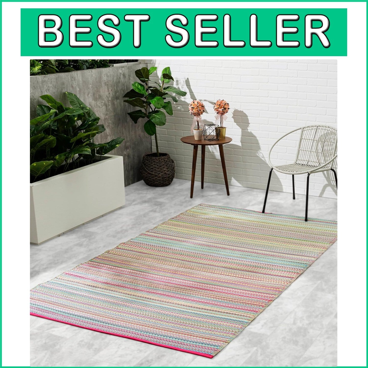 Durable and Lightweight Outdoor Rug - Waterproof & Fade Resistant, 3' x 5'