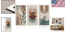 Load image into Gallery viewer, Large Mid Century Modern Bohemian Wood Wall Art - Geometric Design 16x32