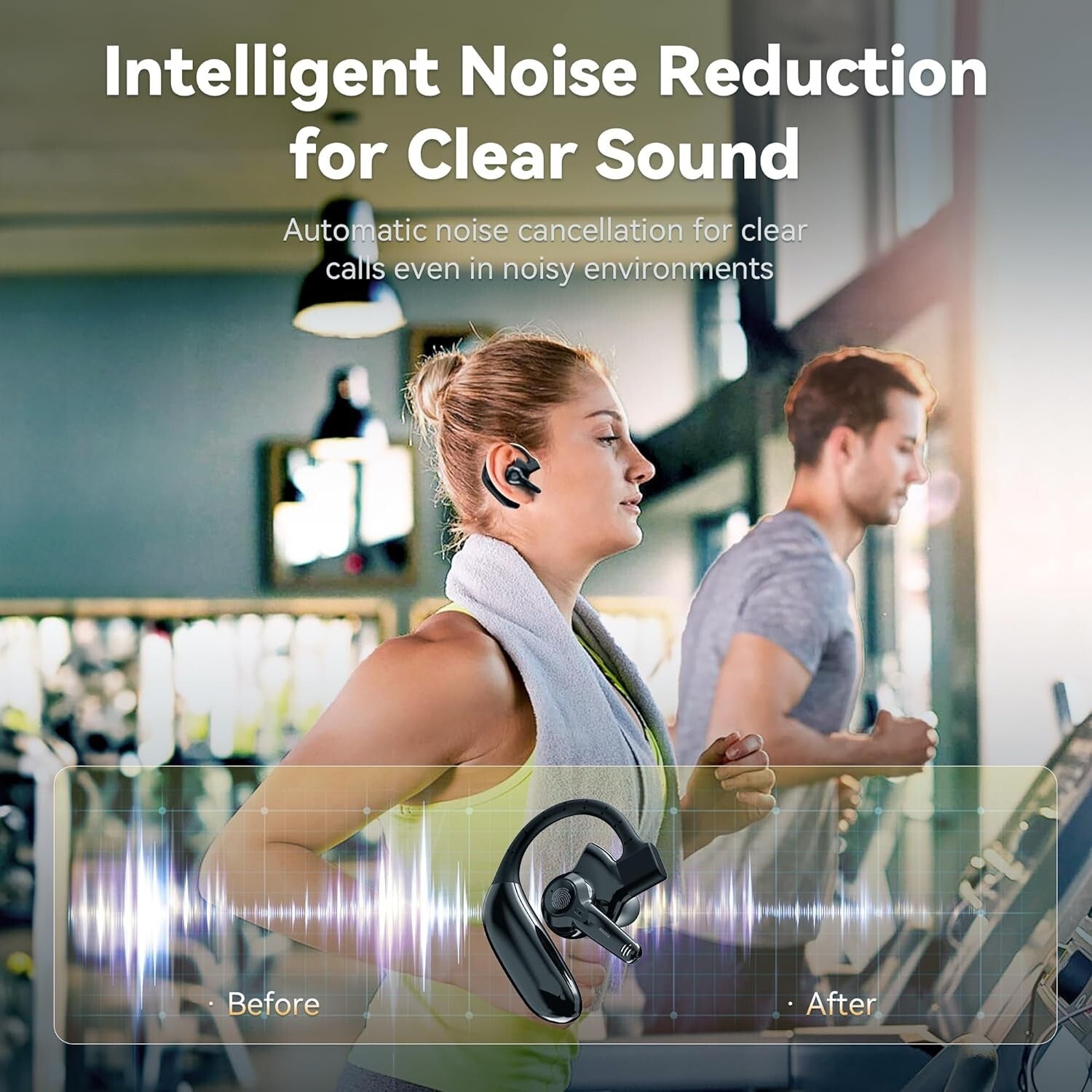 Fashionable Bluetooth Hearing Aids with Noise Cancellation - Rechargeable Model