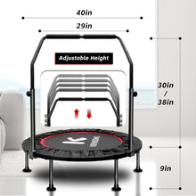 Load image into Gallery viewer, Compact 40" Mini Trampoline with Safety Handle - Perfect for Family Workouts