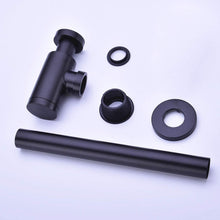 Load image into Gallery viewer, Contemporary Matte Black Brass P Trap - Adjustable Waste Drain Kit for Sinks