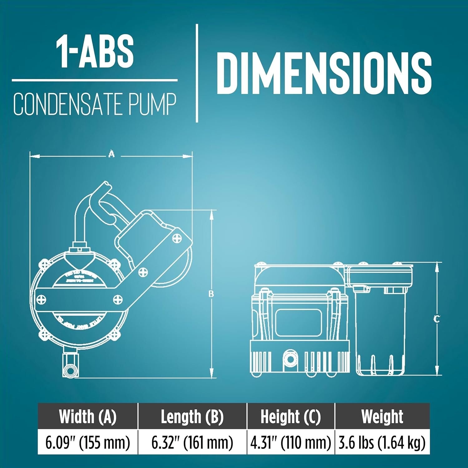 Low Maintenance 115V Condensate Removal Pump for Portable & Ceiling-Mounted ACs
