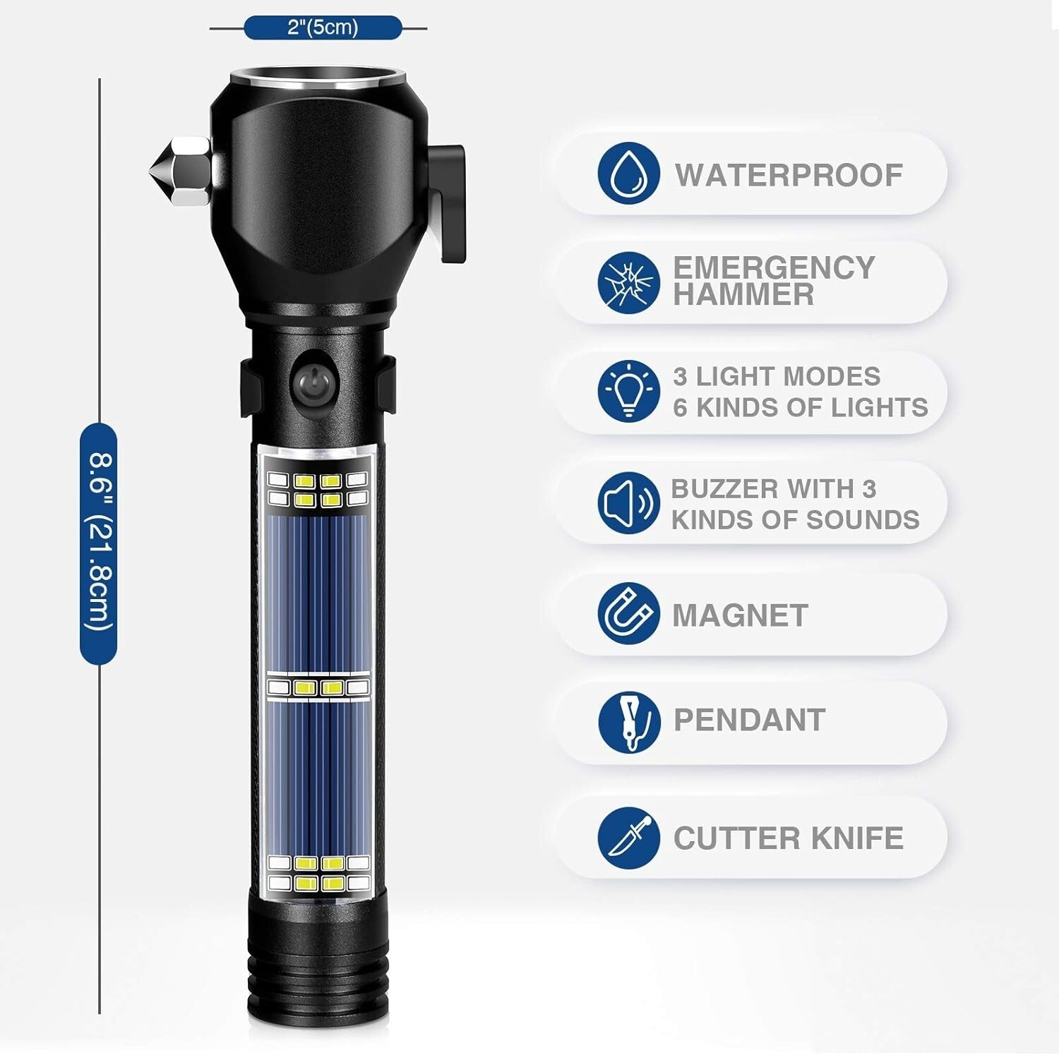 Rechargeable Waterproof Flashlights with 2400mAh Battery - Ideal for Emergencies