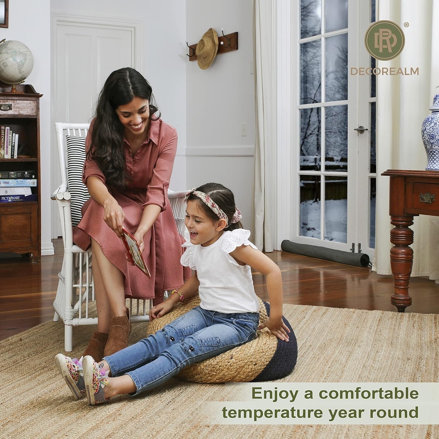 Designer Draft Blocker with Dual Satin Handles - 36" Home Insulation Solution