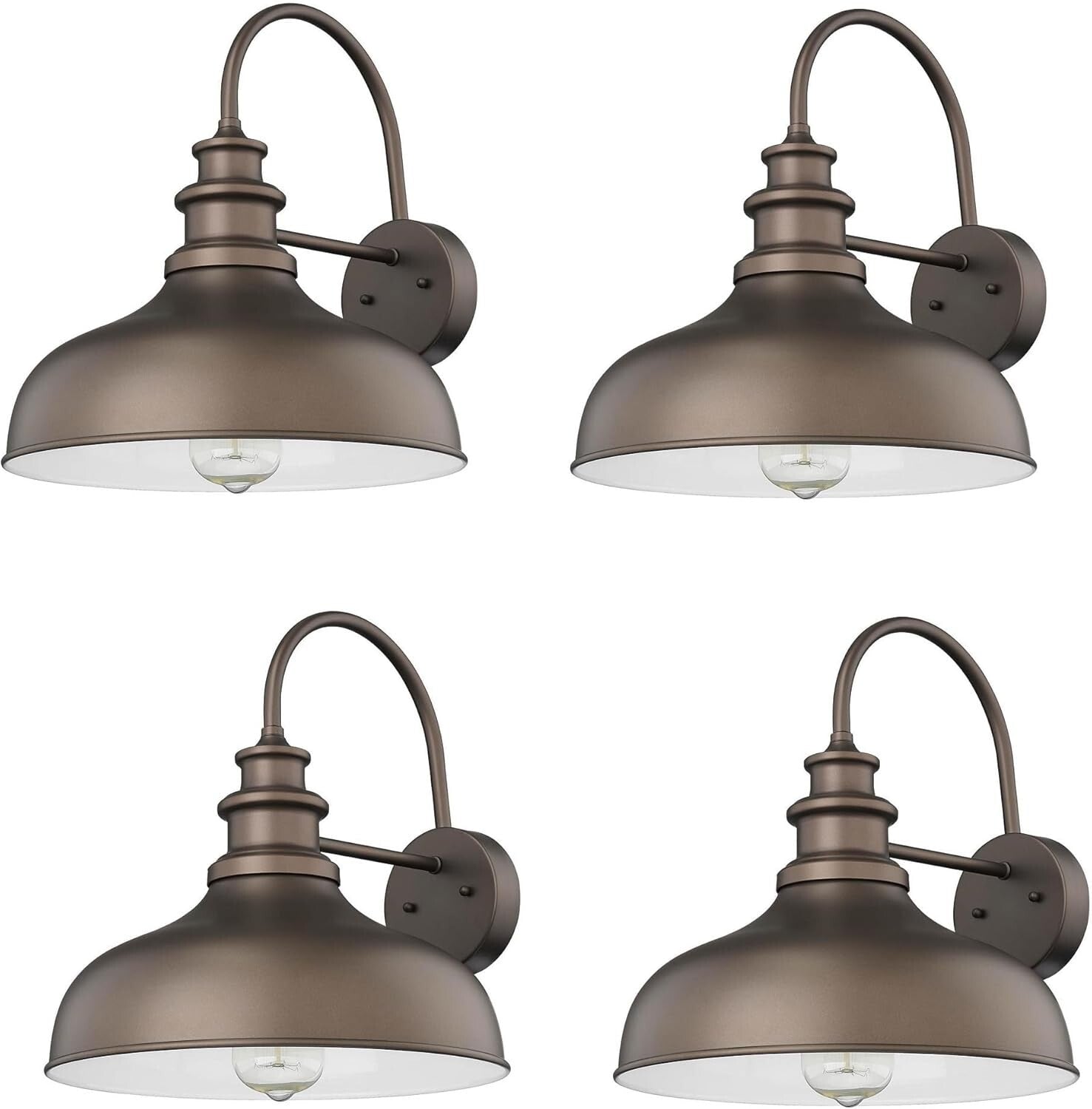 Elegant 4-Pack Industrial Farmhouse Wall Sconces - ETL Listed, Touch Control