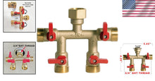 Load image into Gallery viewer, Heavy Weight Brass Hose Splitter – 4 Way Connector for Efficient Garden Watering