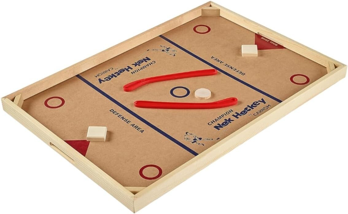 Durable Nok Hockey Game - Classic 2-Player Fun, Perfect for Family Gatherings