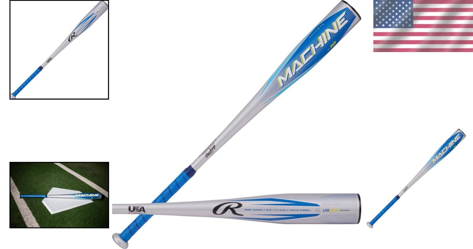 Alloy Youth Baseball Bat | 30/20 | Ultra-Light with Large Sweet Spot | Grey/Blue