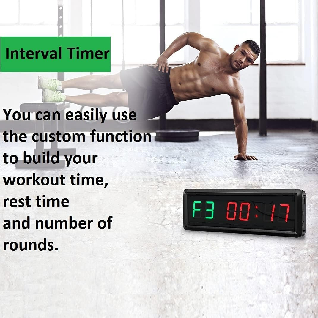 Customizable LED Workout Timer with Remote - Perfect for HIIT & Fitness Training