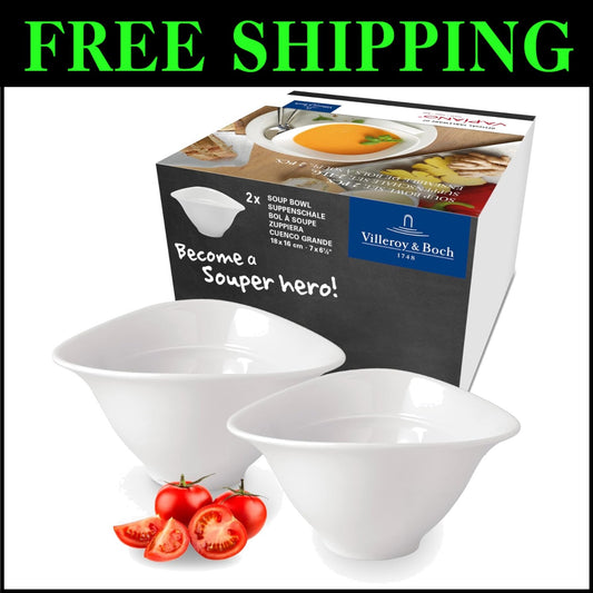 Versatile 2-Piece Soup Bowl Set - Premium Porcelain for Modern Dining Spaces