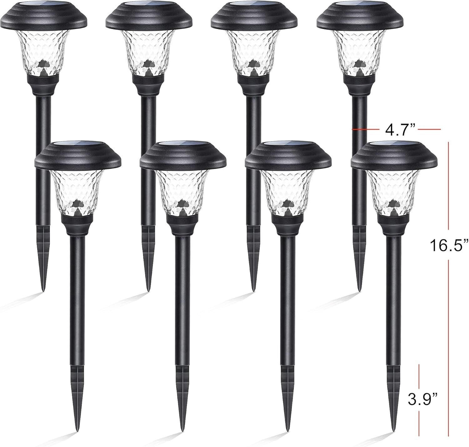 8 Pack Waterproof Solar Pathway Lights - Warm White LED Outdoor Elegance