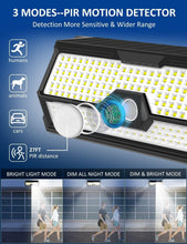 Load image into Gallery viewer, Solar Outdoor Motion Sensor Lights - 4000 Lumen, Waterproof LED Security Lights