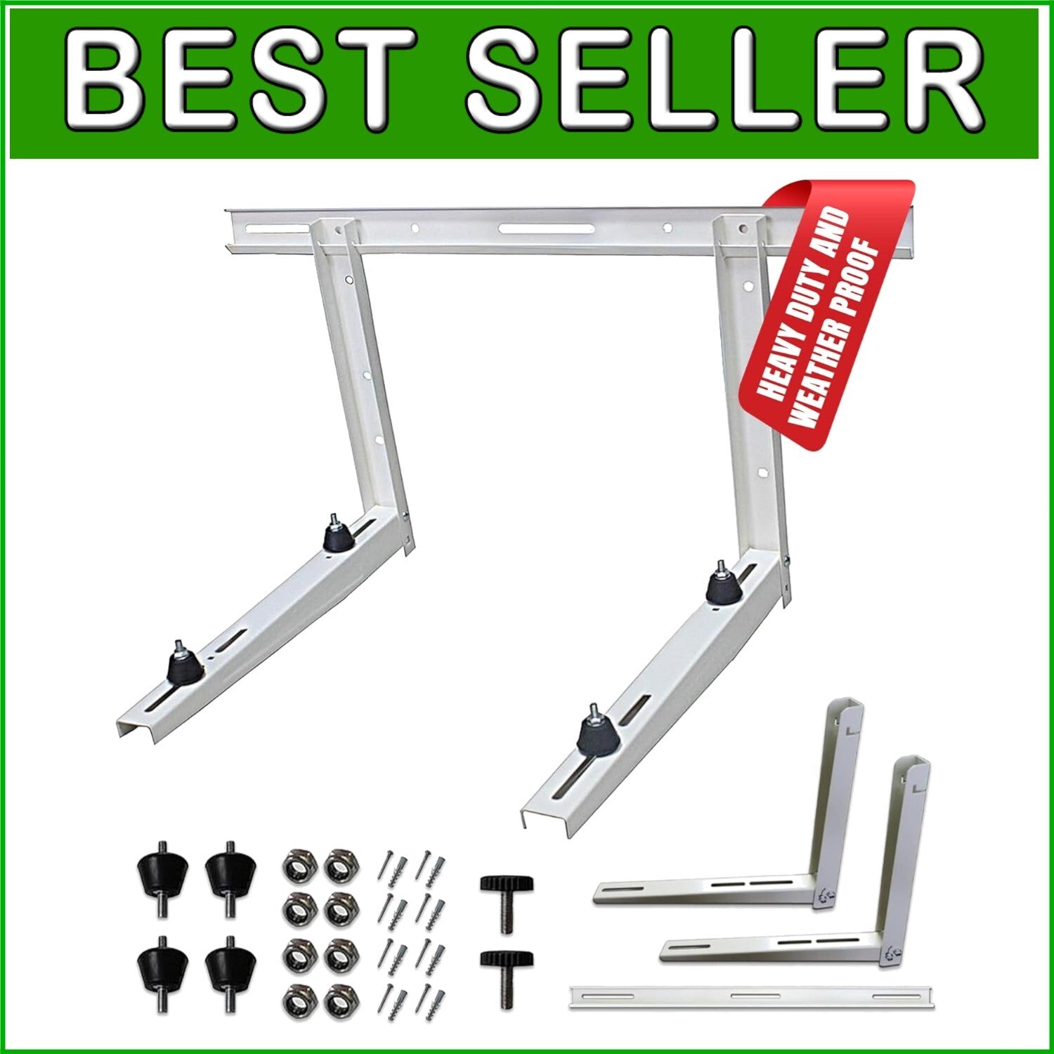 Adjustable Outdoor Wall Mount Bracket for Mini Split Systems - 300 lbs Capacity