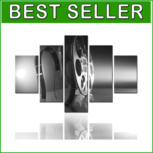 Cinematic 5 Piece Wall Art Set - Glossy Vintage Film Canvas for Home Theaters