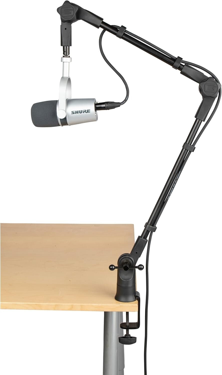 360-Degree Rotating Boom Arm - Ideal Desk Mic Stand for Podcasts & Broadcasts
