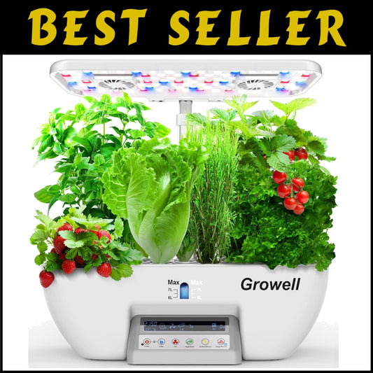 Modern Hydroponic Garden Kit with 28W LED Lights, 10L Tank & Child Lock Feature