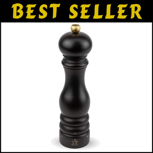 Crafted Chocolate Beechwood Pepper Mill - Adjustable Grind for Culinary Mastery