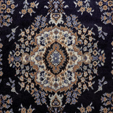 Load image into Gallery viewer, Luxurious Navy Blue/Brown Medallion Area Rug, 5'2"x7'4", for Cozy Living Spaces