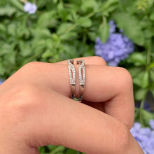 Load image into Gallery viewer, Elegant Sterling Silver Ring Enhancer with AAAAA CZ - Perfect for Any Occasion