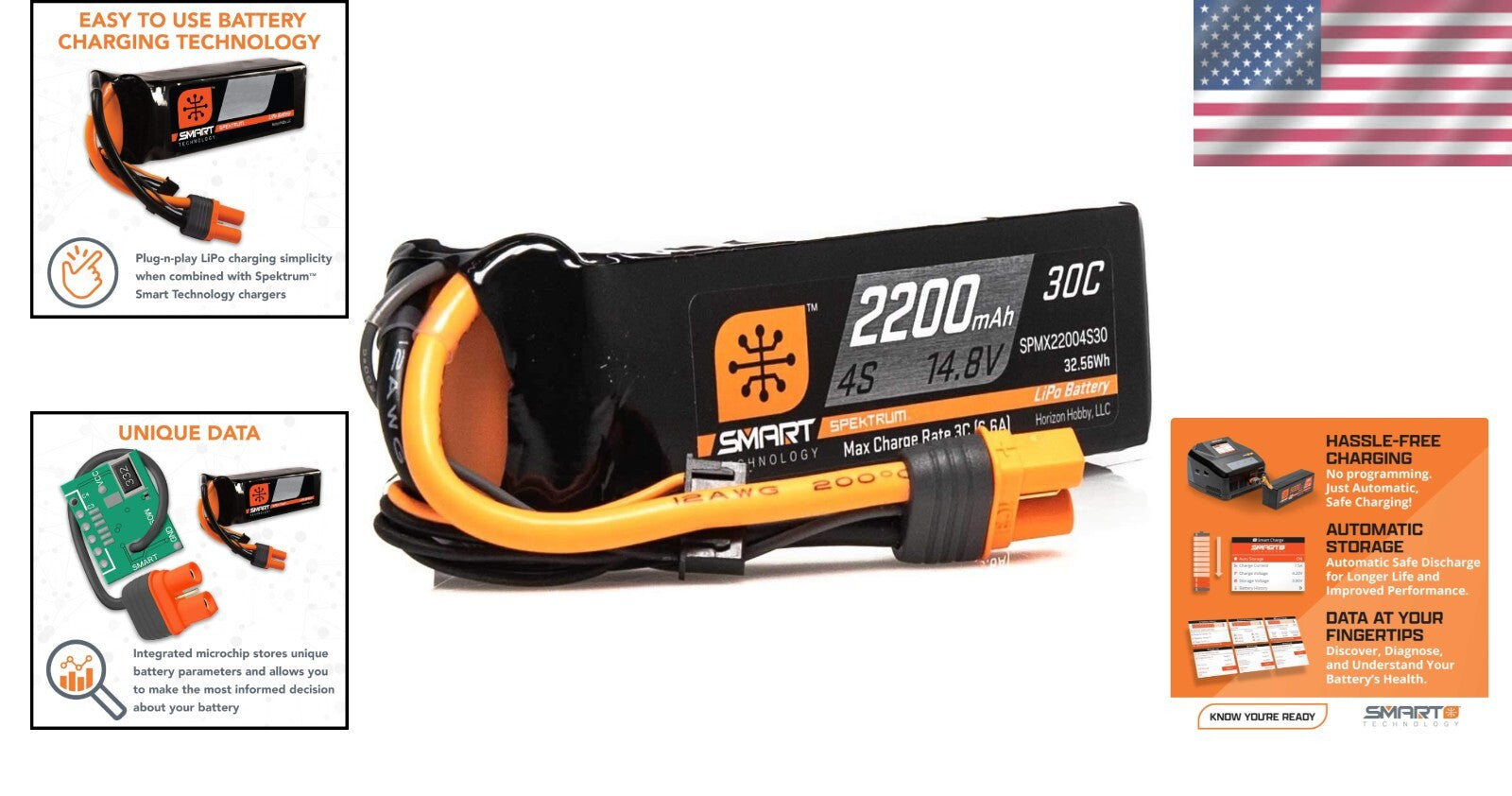High-Performance RC LiPo Battery 2200mAh 4S, 14.8V - Safe & Intuitive Charging