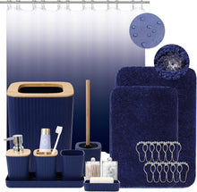 Load image into Gallery viewer, Stylish Bathroom Accessory Set - Water-Resistant Shower Curtain &amp; Absorbent Rugs