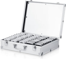 Load image into Gallery viewer, Lightweight Aluminum Coin Storage Box - Collectors' 100-Slab Holder in Silver