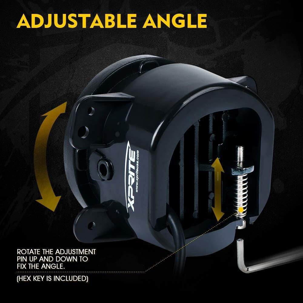 60W Waterproof LED Fog Lights for 2007-2018 Jeep Wrangler JK - Easy Installation