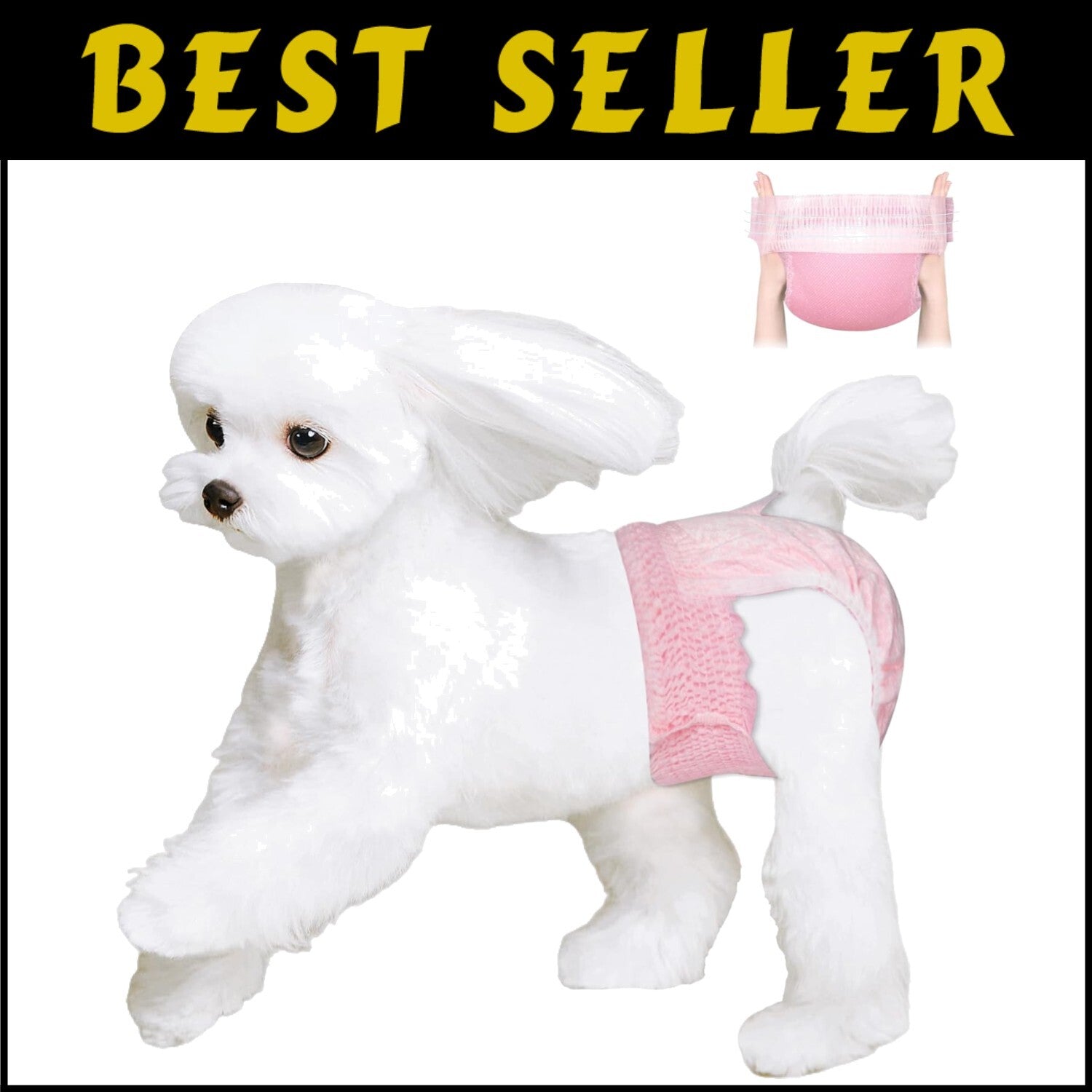 Extra Small 30-Pack Elastic Dog Diapers for Females in Heat - Strong Absorbency