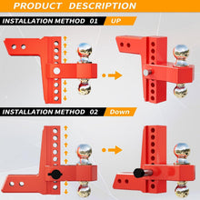 Load image into Gallery viewer, Heavy-Duty Adjustable Trailer Hitch for 2.5-Inch Receivers - 18,500 LBS GTW