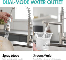 Load image into Gallery viewer, Modern Brushed Nickel Kitchen Sink Faucet with Pull-Down Sprayer &amp; Swivel Spout
