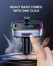Load image into Gallery viewer, Bluetooth FM Transmitter with Dual Mics &amp; Fast Charging - Hands-Free Car Kit