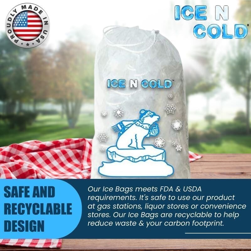 Durable Drawstring Ice Bags 10lb Capacity | 400ct Portable Storage Solution