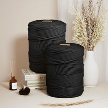 Load image into Gallery viewer, Versatile 5mm Twisted Black Cotton Rope - 328 Yards for Crafting and Decor
