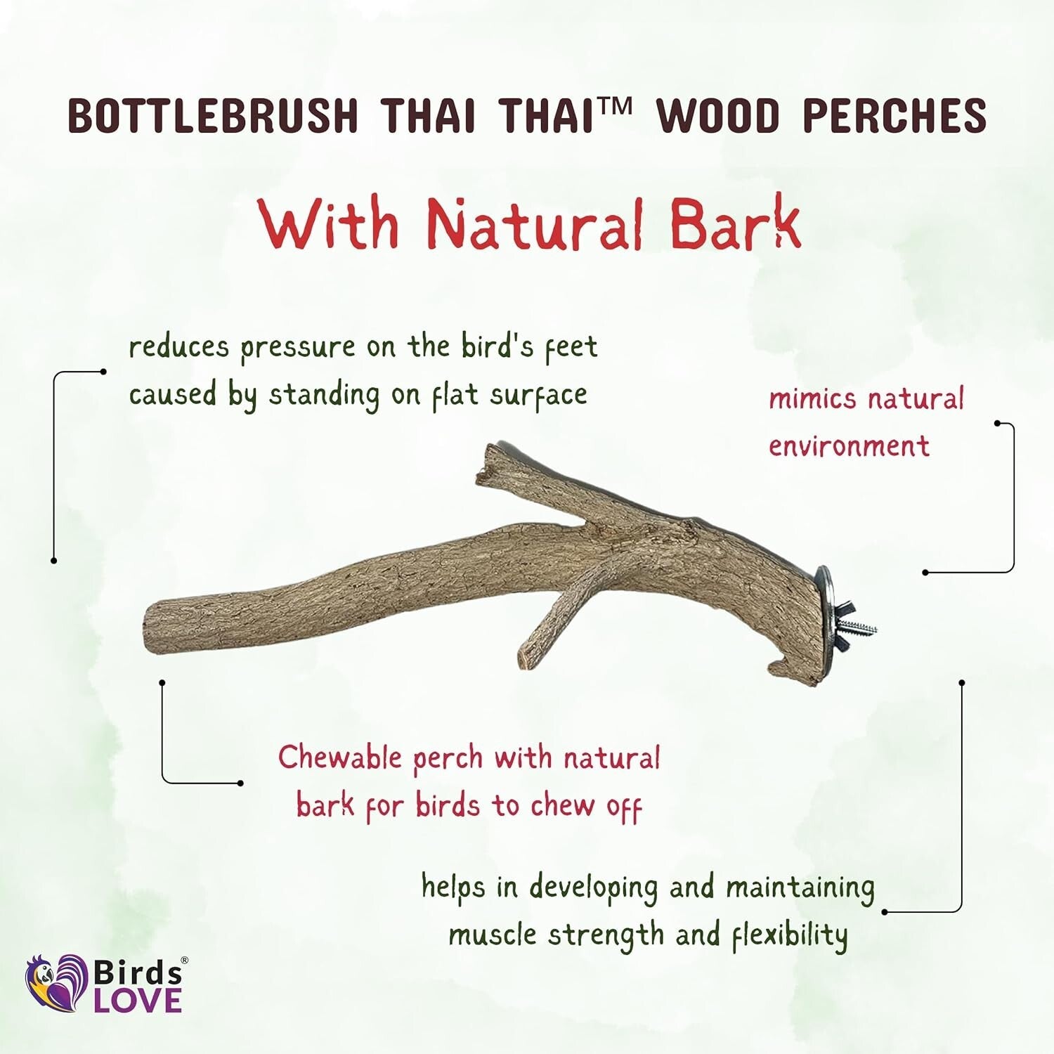 Large Natural Wood Bird Perches for Macaws & Large Parrots – Eco-Friendly Stands