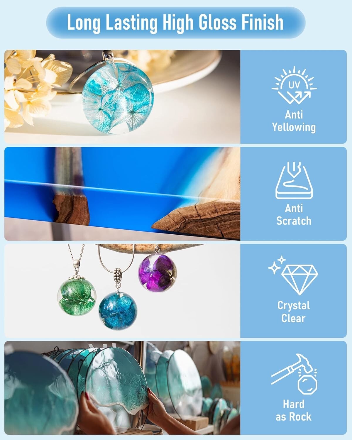 Durable 2-Gallon Epoxy Resin Kit for Crafts: Scratch Resistant & Bubble-Free