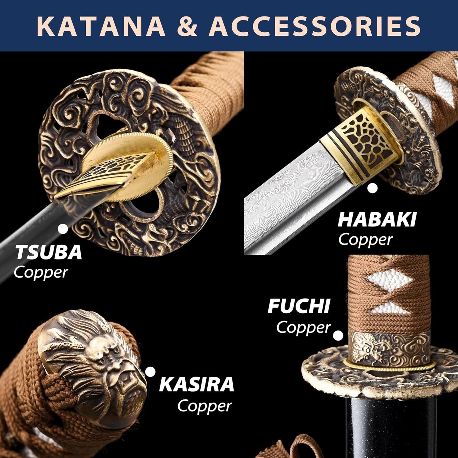 Unique Hand Forged Samurai Sword - Full Tang Construction for Superior Balance