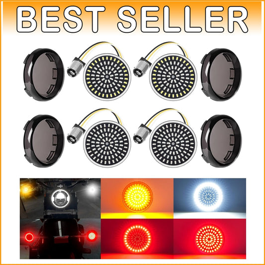 Super Bright 1157 LED Indicator Lights for Harley: Front & Rear Smoke Lens Kit