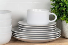 Load image into Gallery viewer, Elegant Matte Stoneware Dinnerware Pack of 16 - Microwave &amp; Dishwasher Safe