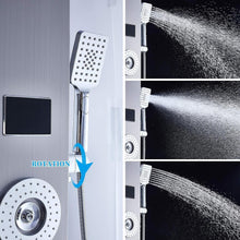 Load image into Gallery viewer, Brushed Nickel Shower Panel with LED Rainfall Design - Multi-Function &amp; Elegant