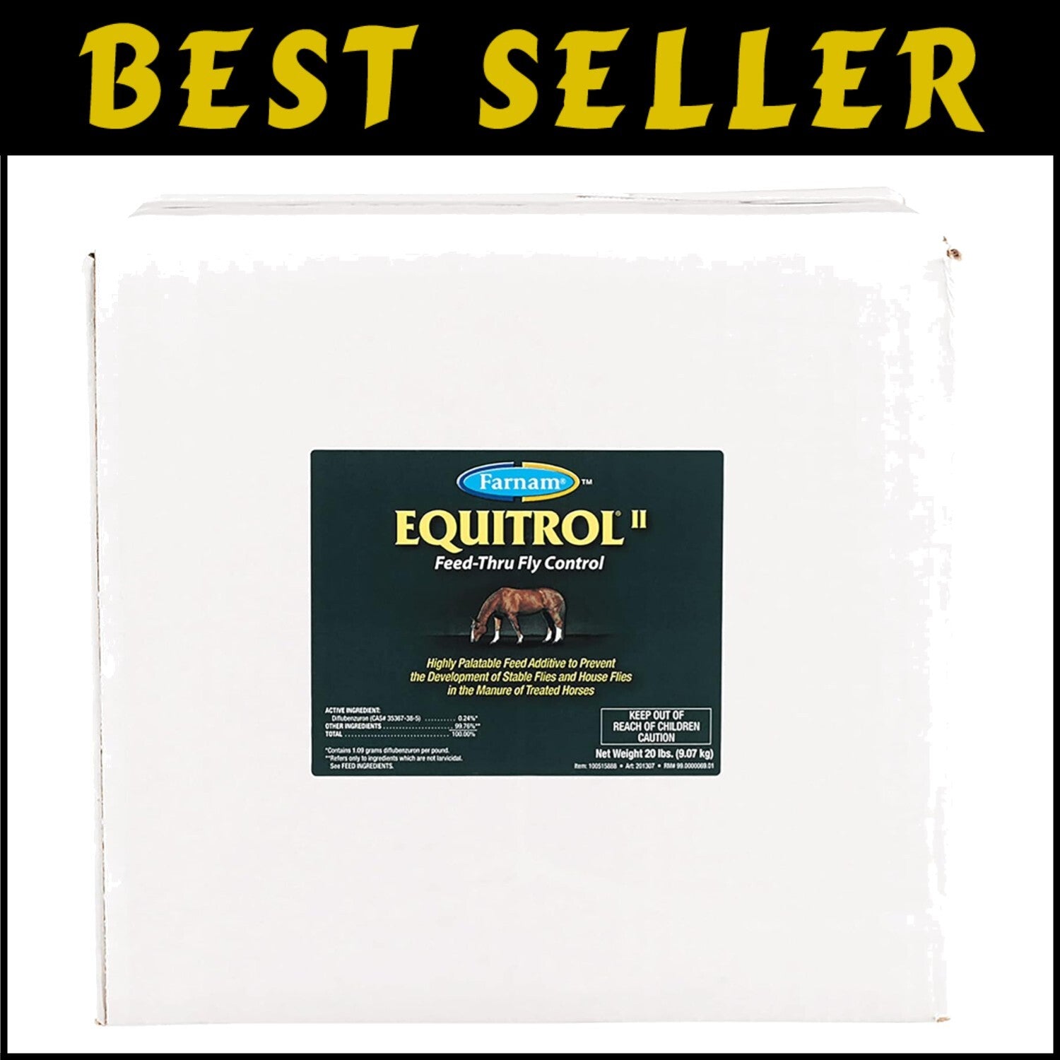 20 lb Bucket of Equitrol II Fly Repellent for Horses – Prevents Fly Development