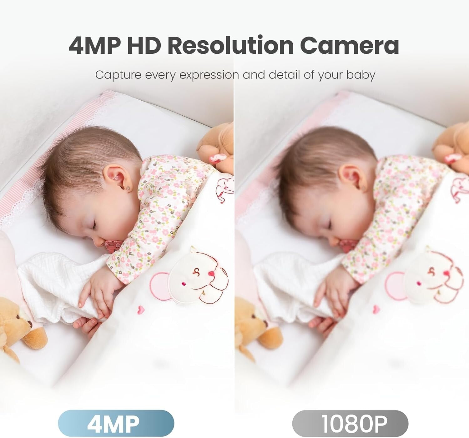 5-Inch Night Vision Baby Monitor with Dual Cameras & 2-Way Audio Capability