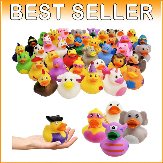 100-Pack Assorted Rubber Ducks - Fun Bath & Pool Toys for Kids and Parties