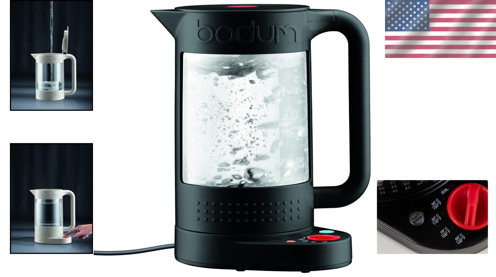 Premium 37oz Electric Water Kettle - Five Temperature Settings & Elegant Design
